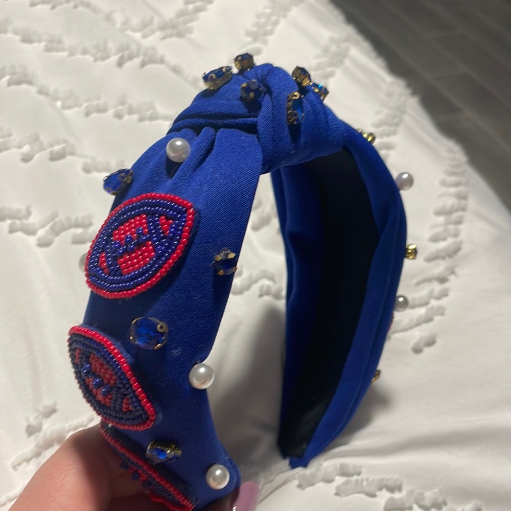 Adorable Blue and Red Knotted Football Headband! New, never worn (no tags)